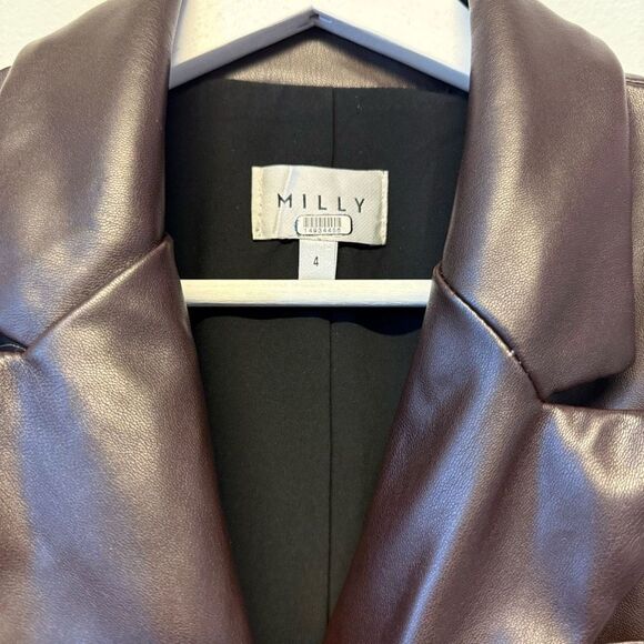 Milly  Inez Faux Leather Blazer - Picture 9 of 9